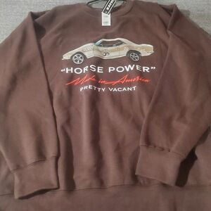 Tilly's Brown 'Horse Power' Crewneck Sweater